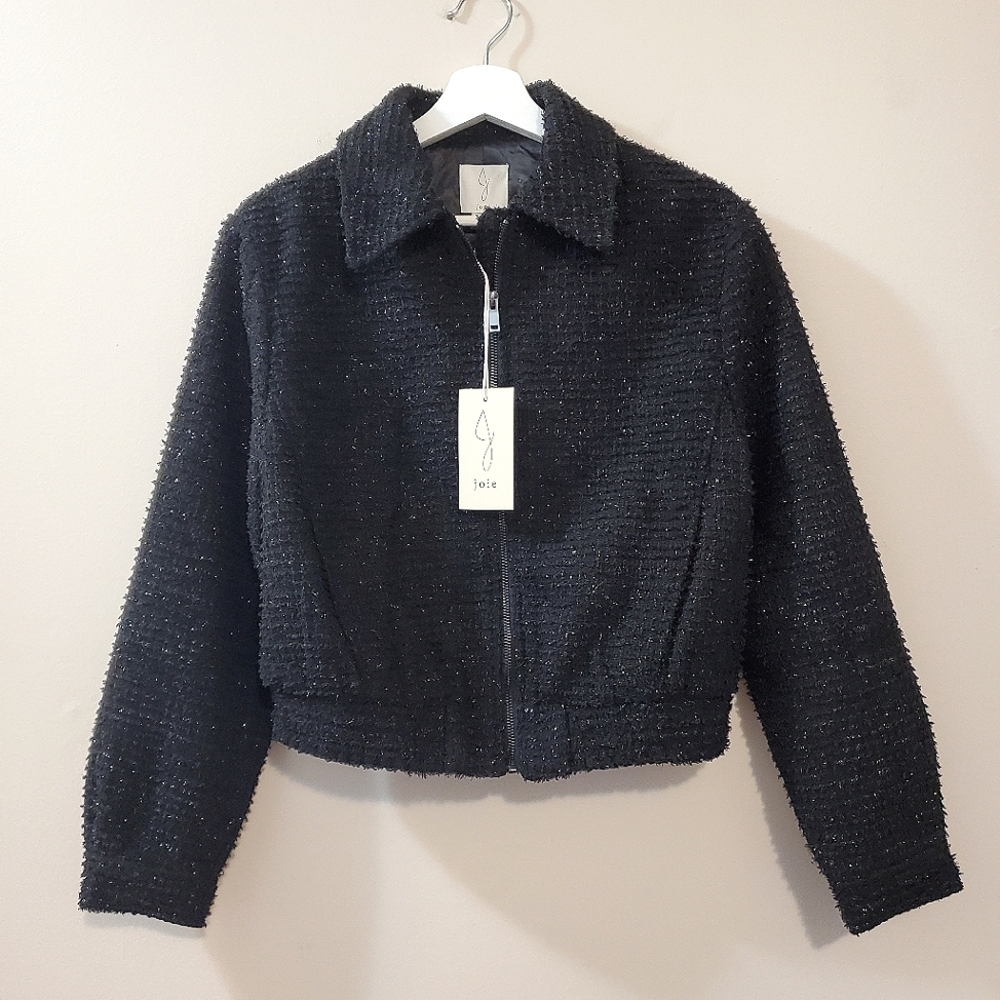 Joie - Black Boucle Tweed With Metalic Details Women's Jacket - Size S  (NWT)
